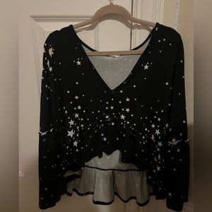 Altar’d State Black Star Flowy Blouse